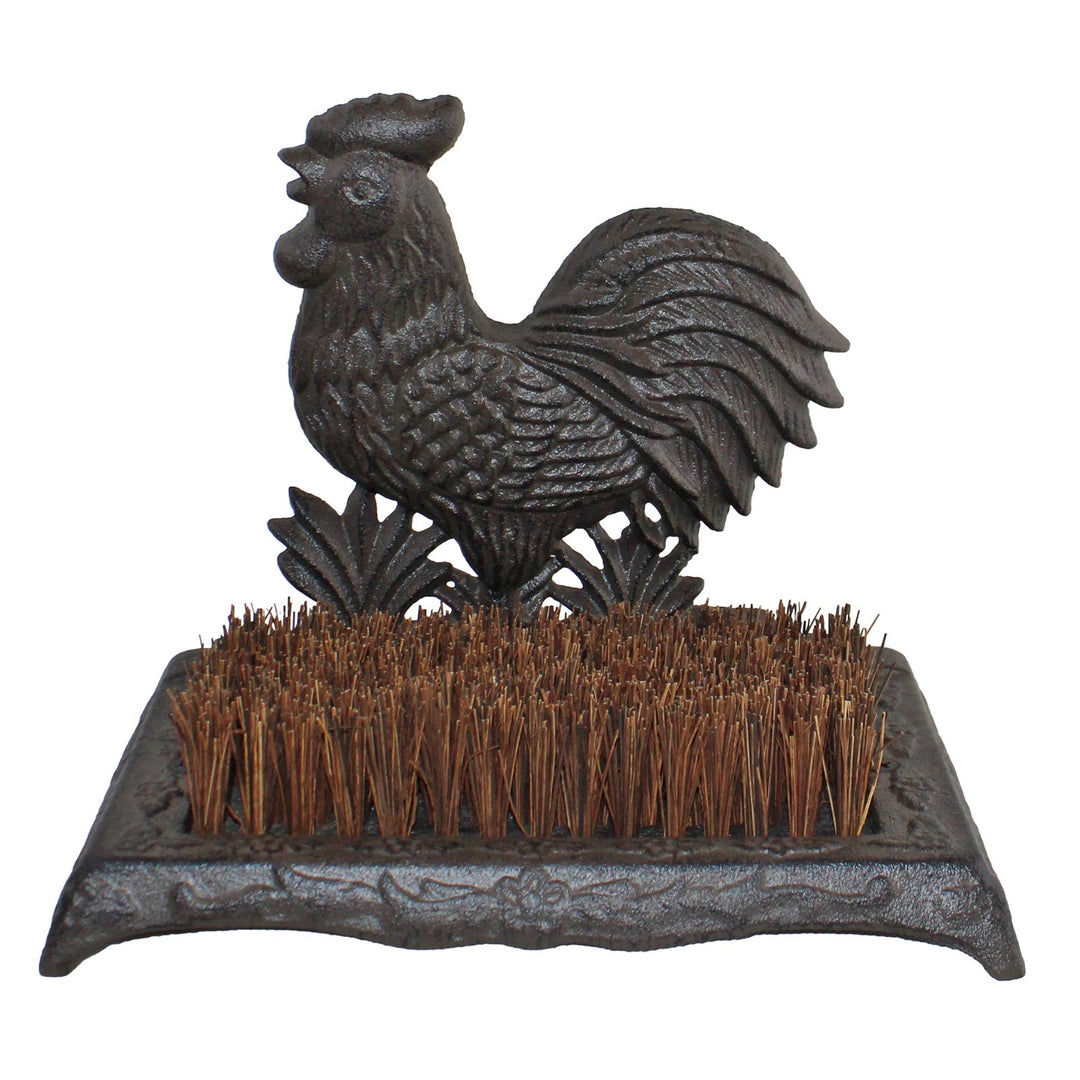 Cast Iron Garden Boot Brush, Cockerel Design - Smiddy Furniture-1