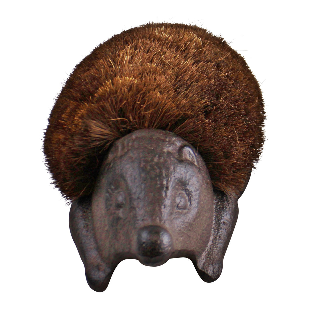 Cast Iron Garden Boot Brush, Hedgehog Design - Smiddy Furniture-1