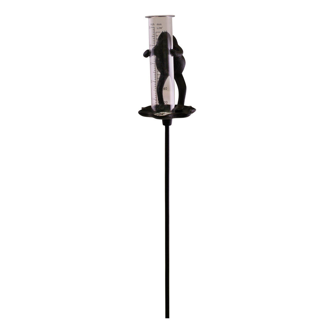 Cast Iron and Glass Garden Rain Gauge, Frog On Lily Pad - Smiddy Furniture-1