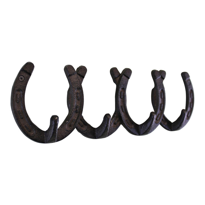 Rustic Cast Iron Wall Hooks, Horseshoe Design - Smiddy Furniture-2
