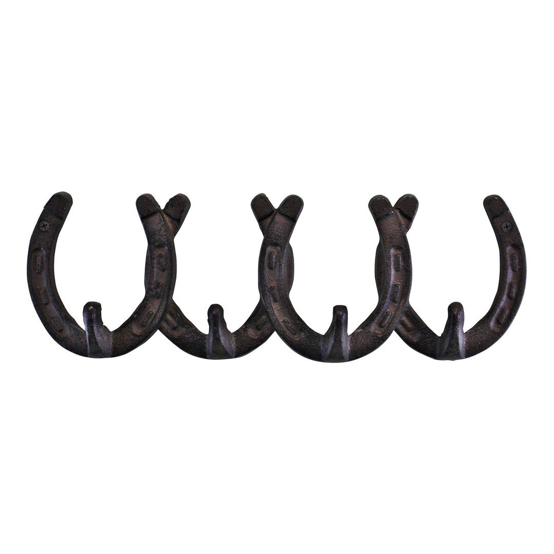 Rustic Cast Iron Wall Hooks, Horseshoe Design - Smiddy Furniture-1