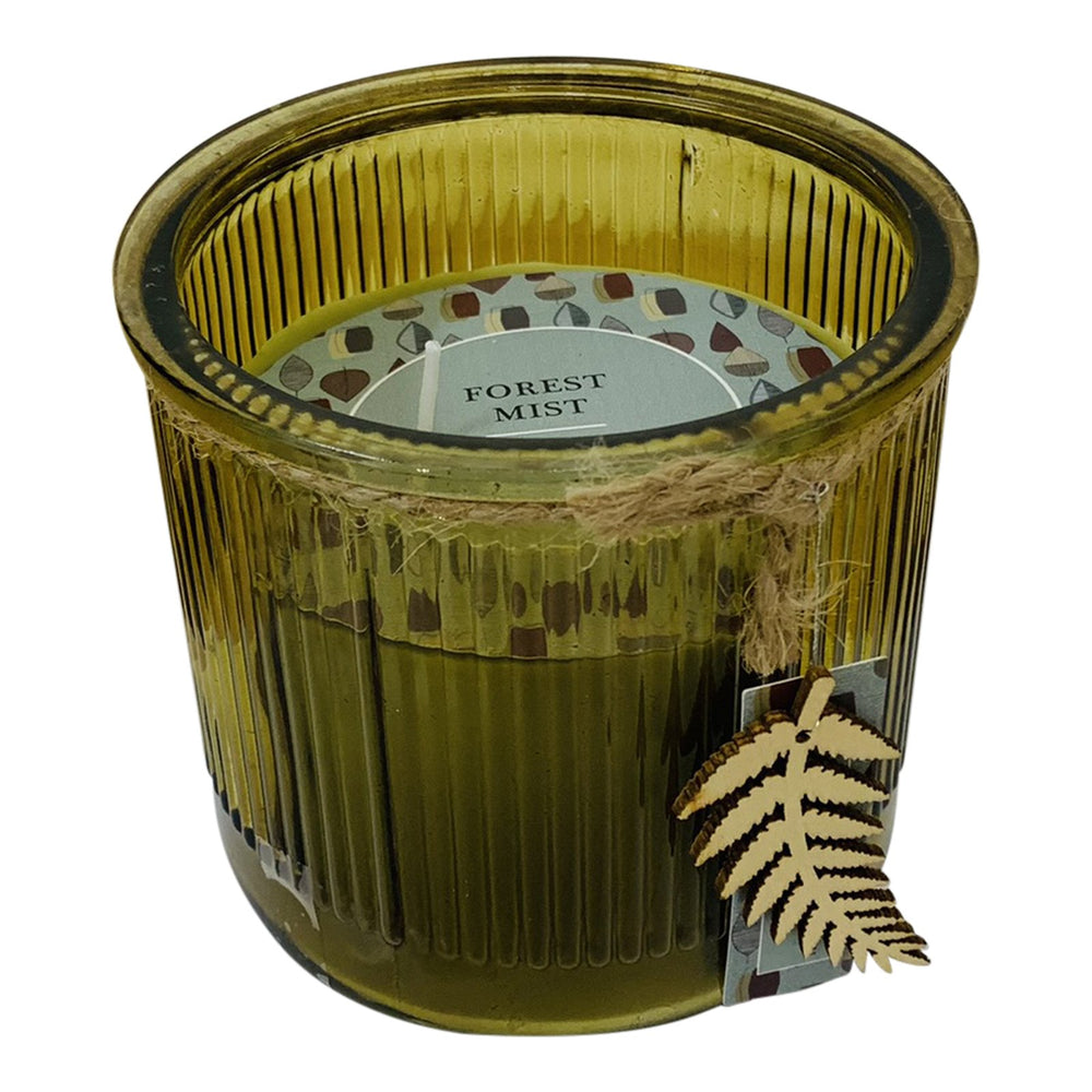 Forest Mist Leaf Glass Scented Candle (Assorted Colours) - Smiddy Furniture-2