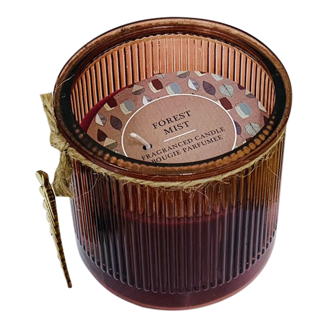 Forest Mist Leaf Glass Scented Candle (Assorted Colours) - Smiddy Furniture-1