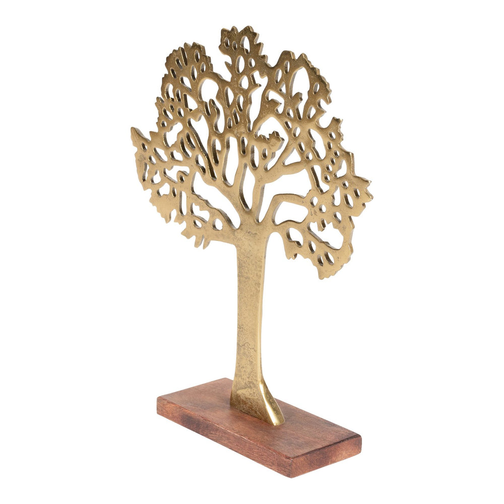 Antique Gold Tree On Wooden Base Large - Smiddy Furniture-2