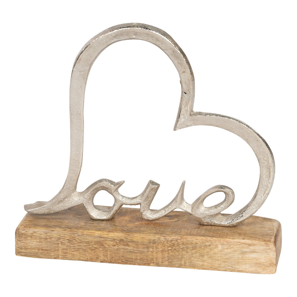 Metal Heart of Love On A Wooden Base - Smiddy Furniture-2