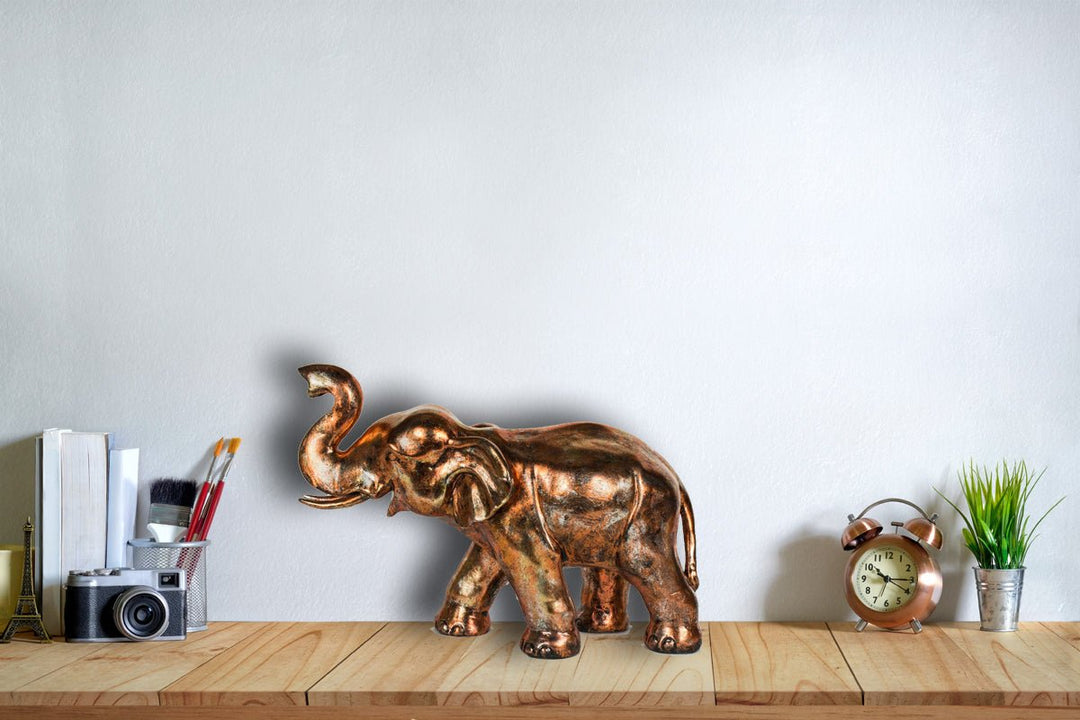 Large Copper Elephant Figurine-Smiddy Furniture