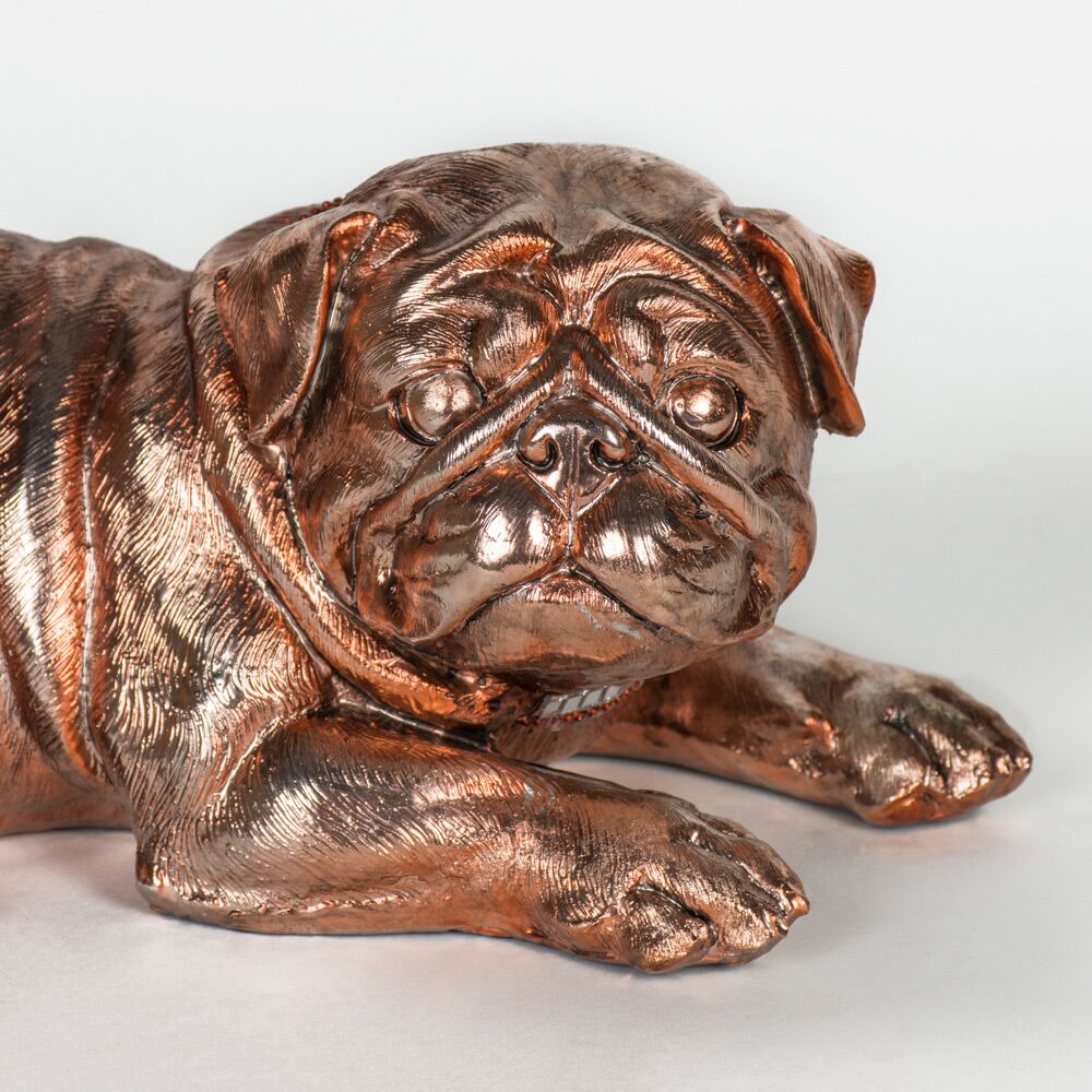 Bronze Finish Pug Figurine - Smiddy Furniture-2