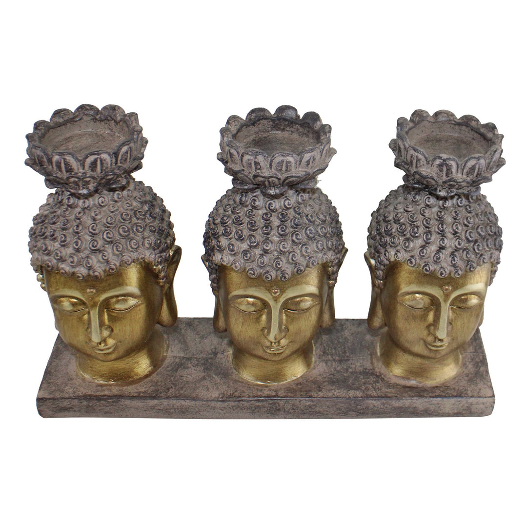 Triple Candle Holder, Buddha Design - Smiddy Furniture-2