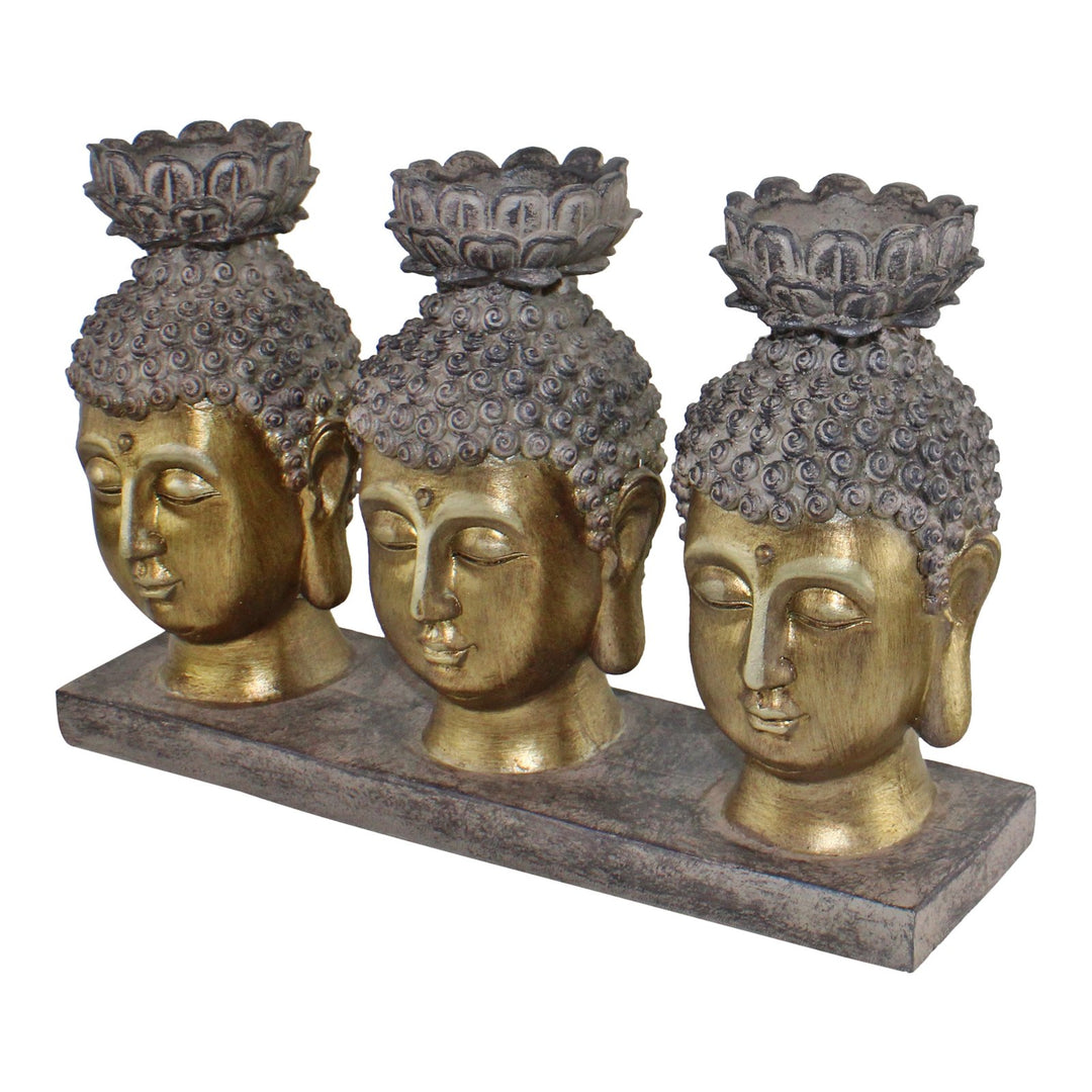 Triple Candle Holder, Buddha Design - Smiddy Furniture-3