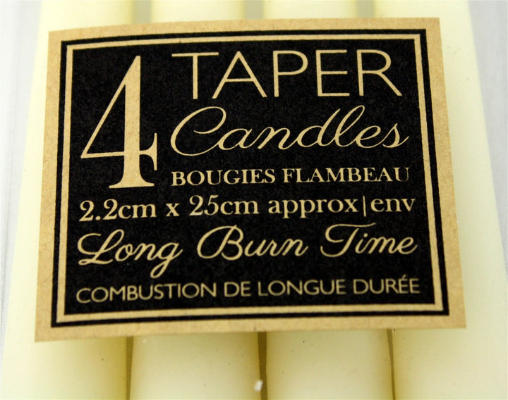 Set Of 4 Ivory Taper Candles - Smiddy Furniture-3