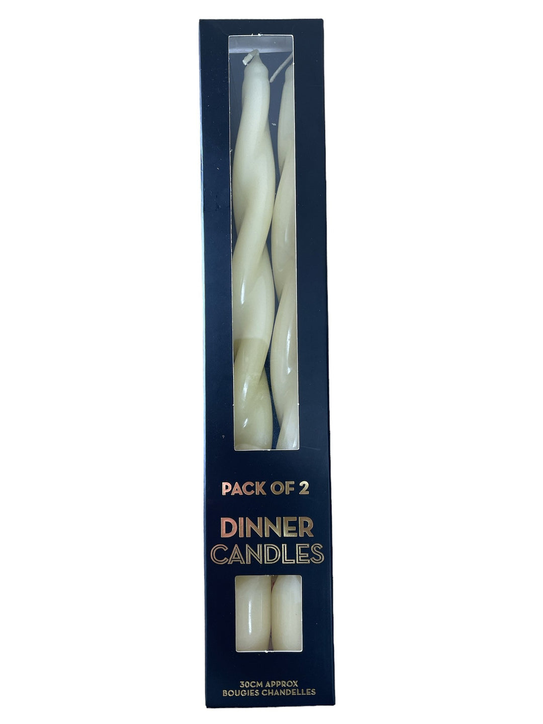 Twist Candles Pack of 2, Ivory - Smiddy Furniture-1