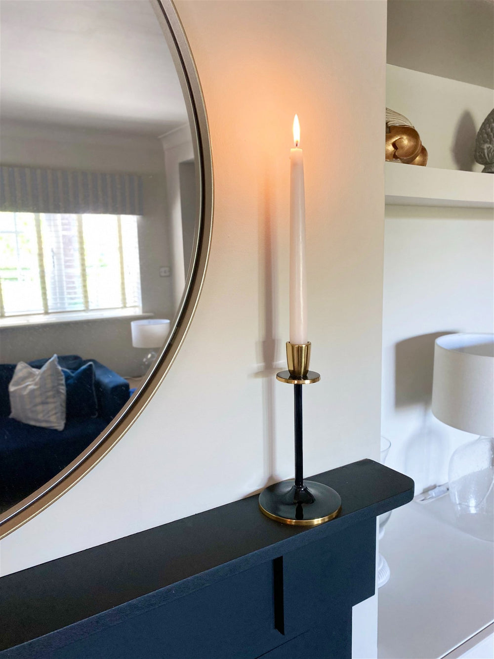 Medium Black and Gold Candlestick-Smiddy Furniture