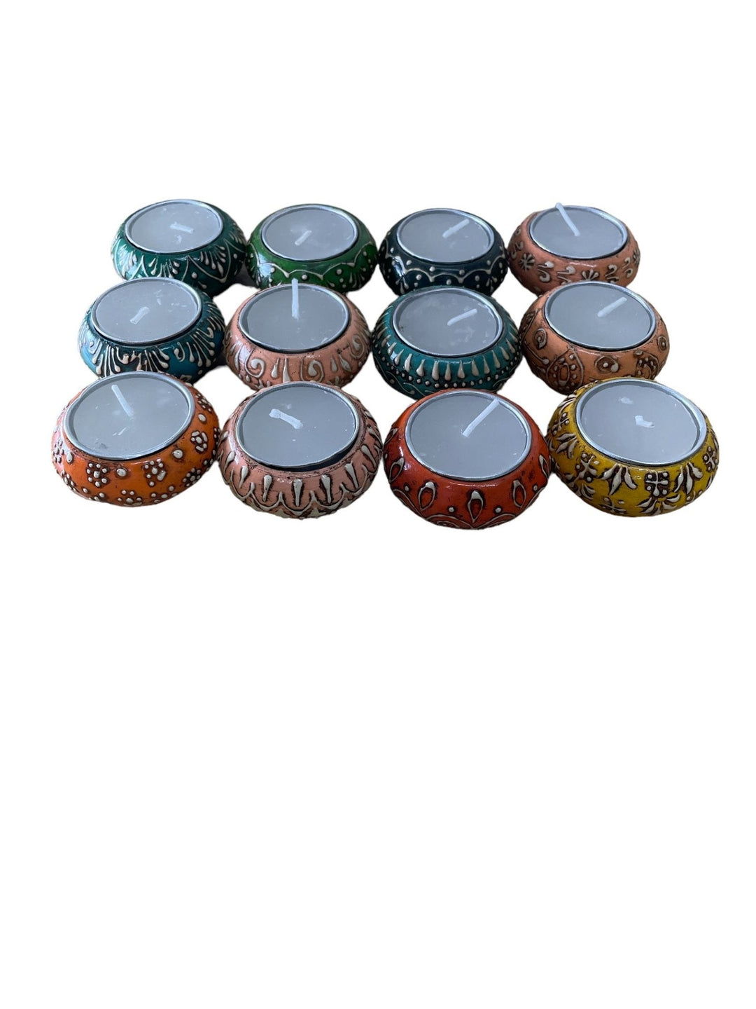 Multi Coloured Scented Tea Light Candles, Pack of 4 - Smiddy Furniture-1