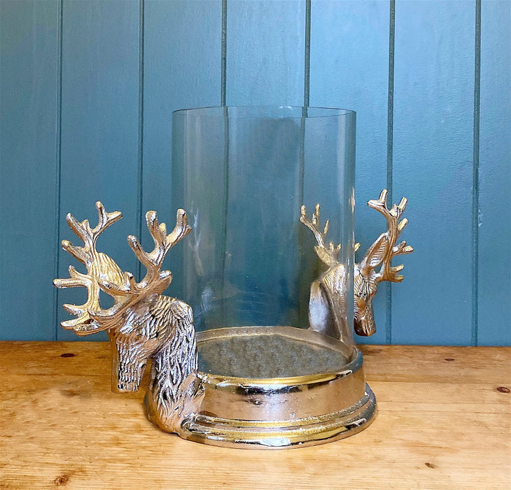 Stag Double Head Pillar Candle Holder - Smiddy Furniture-3