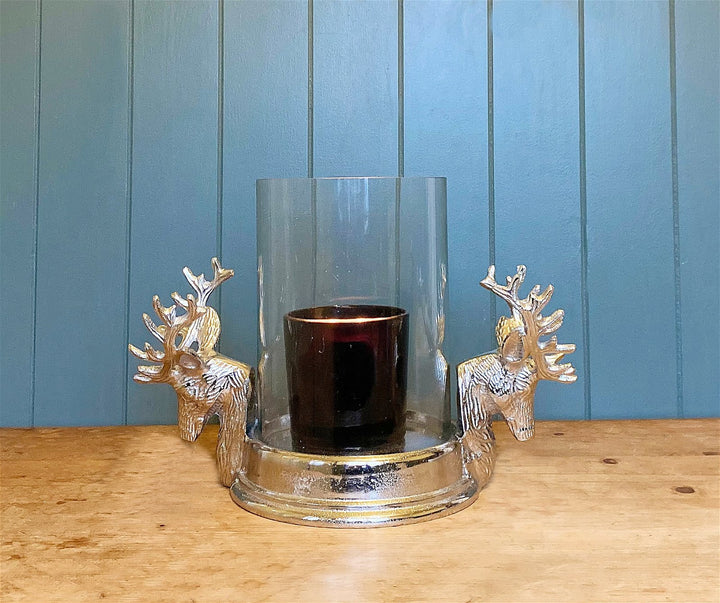 Stag Double Head Pillar Candle Holder - Smiddy Furniture-4