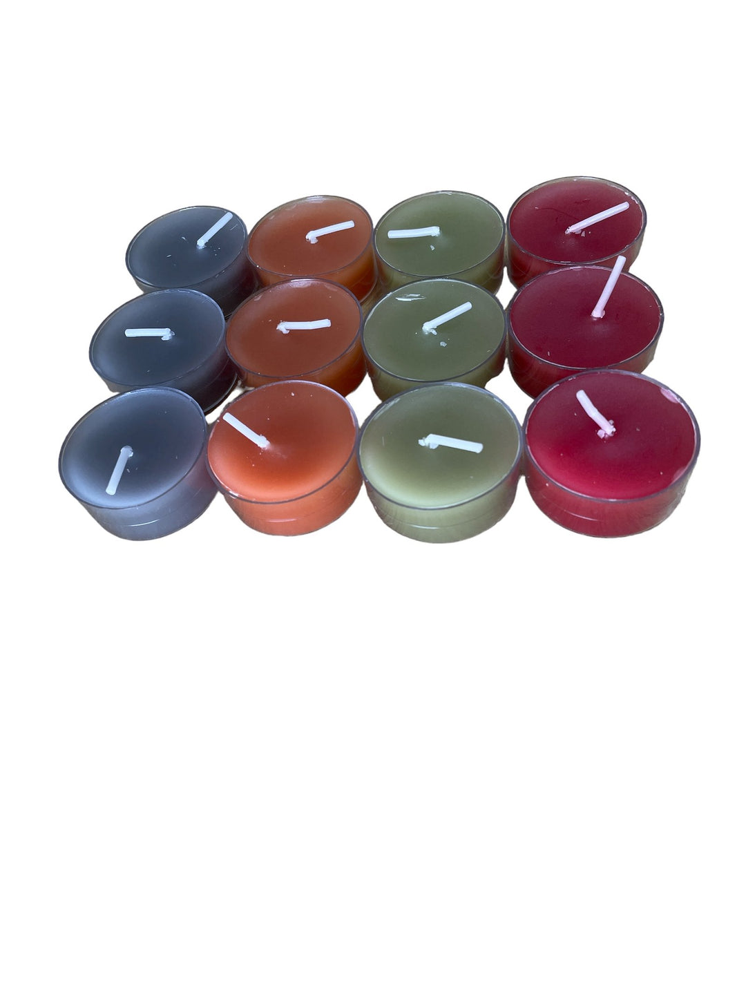 Multi Coloured Patterned Scented Tea Light Candles, Pack of 12 - Smiddy Furniture-1