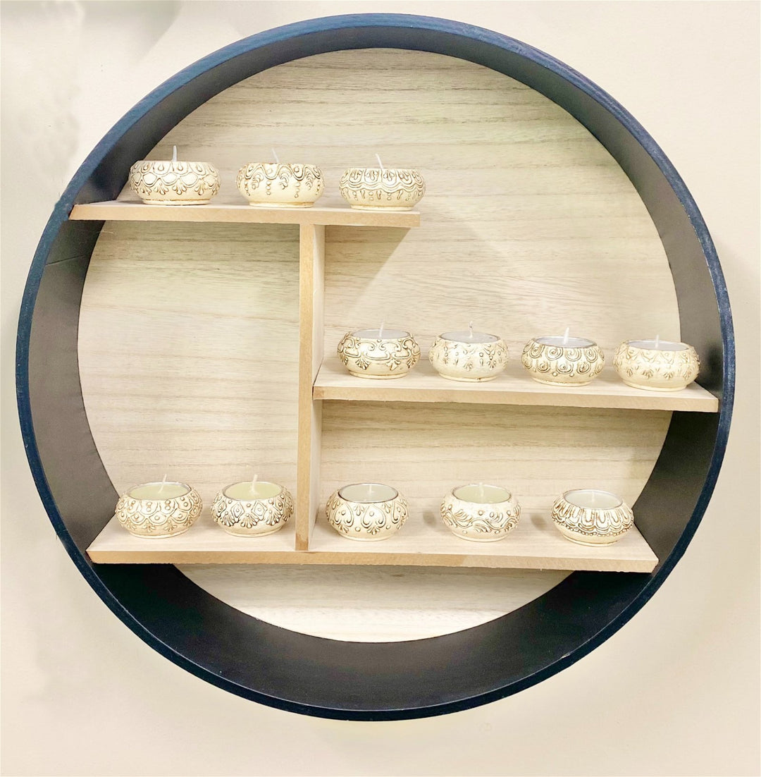 Pack of 12 Ceramic Natural Beige Tealights - Smiddy Furniture-2