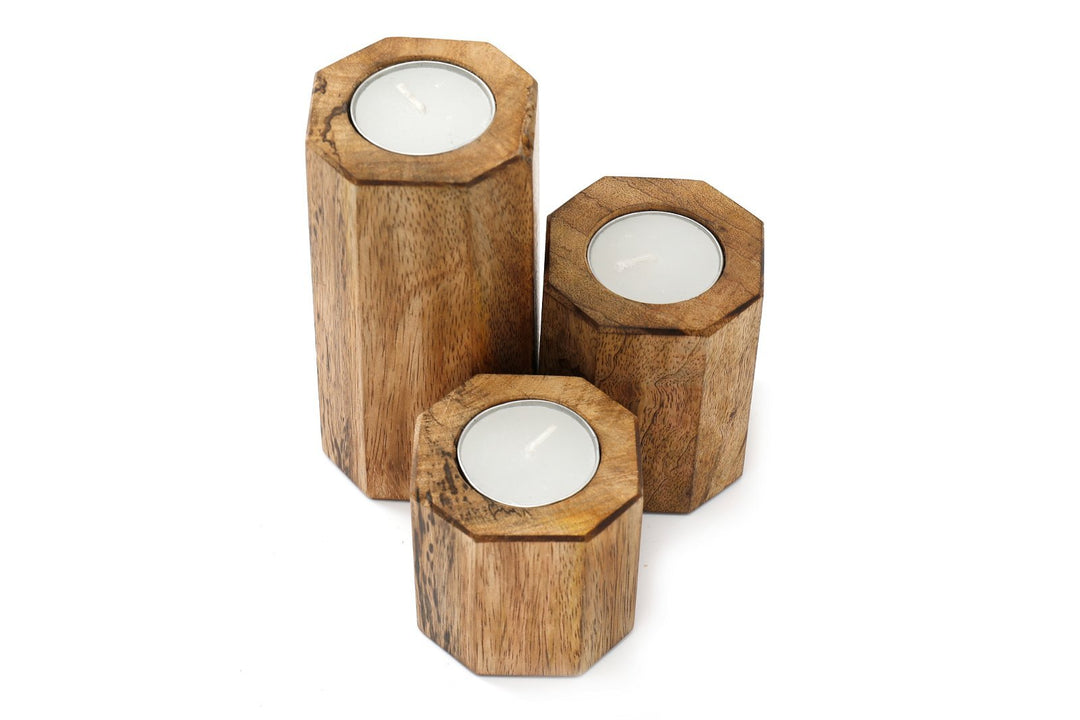 Set of Three Hexagon Tealight Holders - Smiddy Furniture-1