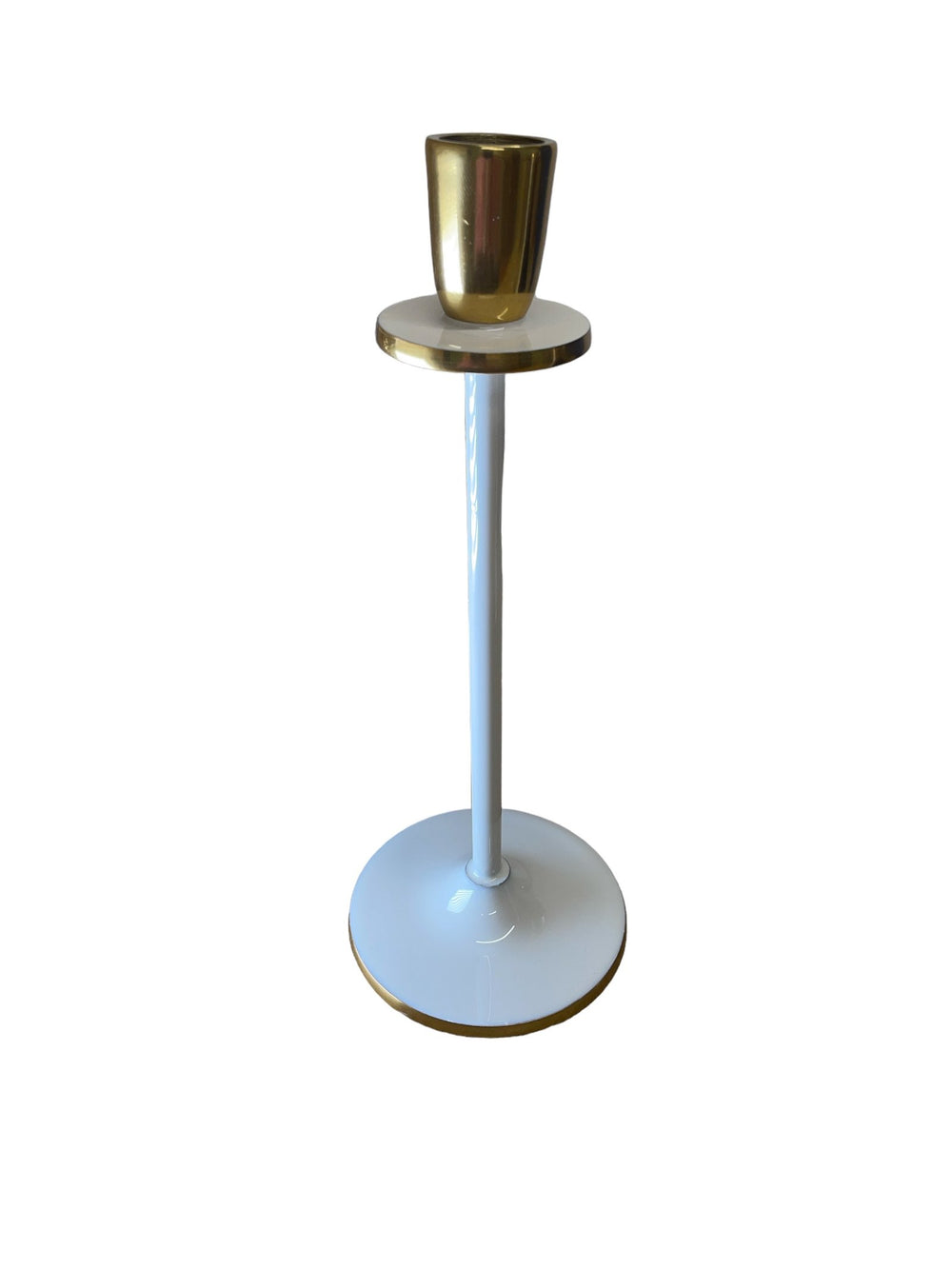 Glossy White Irina Candlestick, 26cm - Smiddy Furniture-2