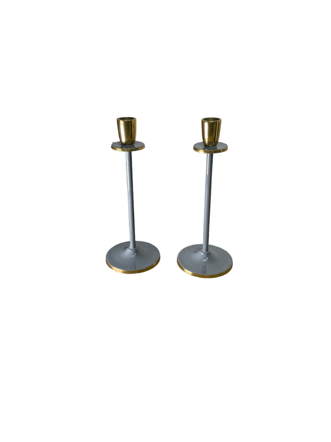Glossy Grey Irina Candlestick, 20cm - Smiddy Furniture-1
