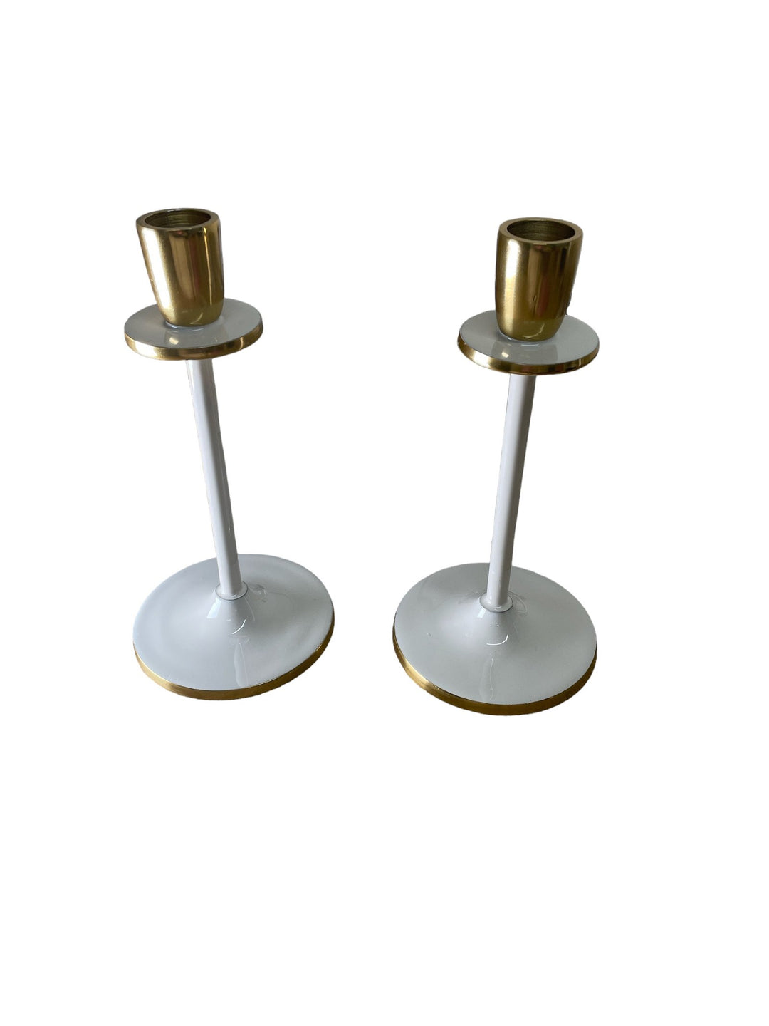 Glossy White Irina Candlestick, 20cm - Smiddy Furniture-1