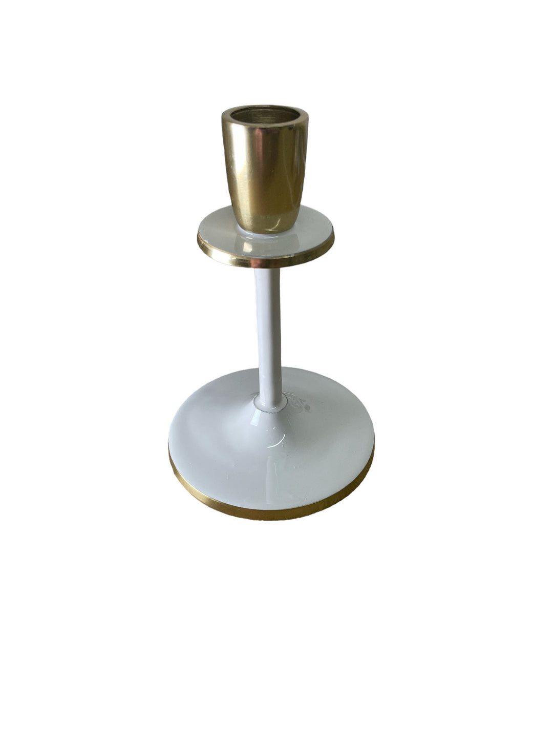 Glossy White Irina Candlestick, 15cm - Smiddy Furniture-1