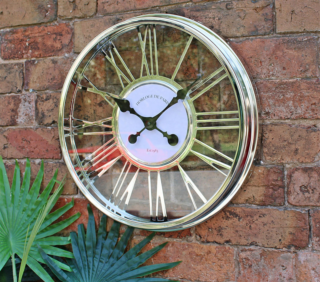 Large Silver Wall Clock 45cm-Smiddy Furniture