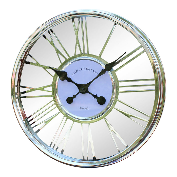 Large Silver Wall Clock 45cm-Smiddy Furniture