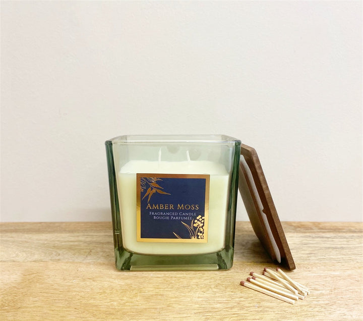 Amber Moss Scented Candle With Wooden Lid - Smiddy Furniture-3