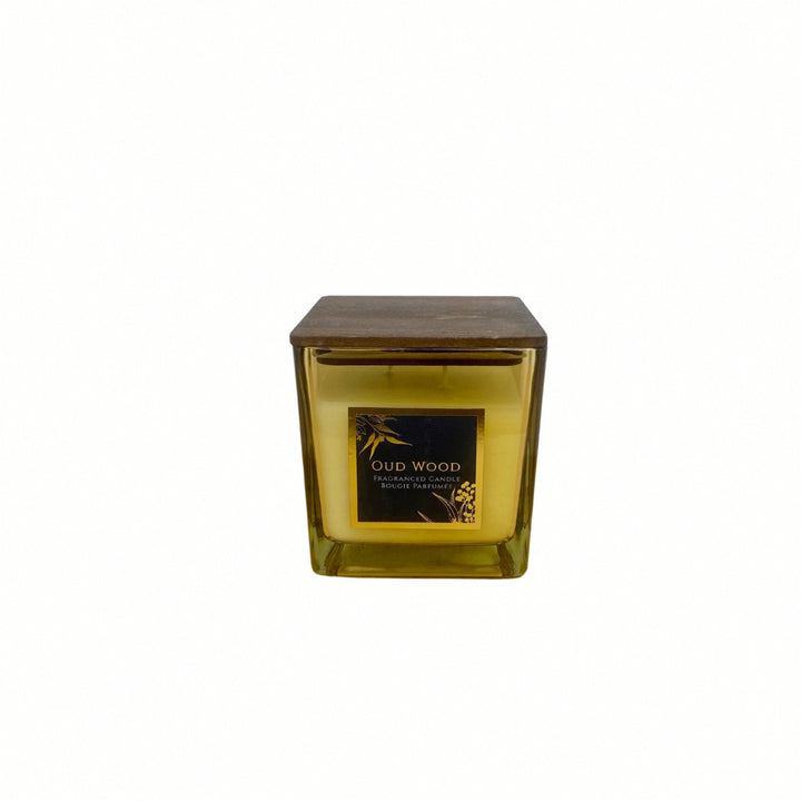 Oud Wood Scented Candle With Wooden Lid - Smiddy Furniture-1