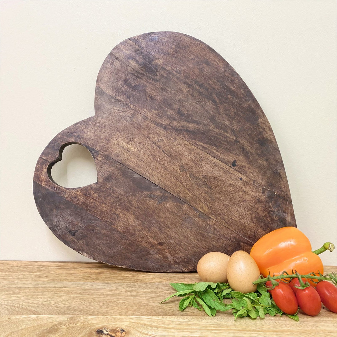 Heart Shaped Wooden Chopping Board 40cm-Smiddy Furniture
