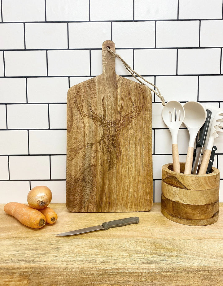 Engraved Stag Chopping Board-Smiddy Furniture