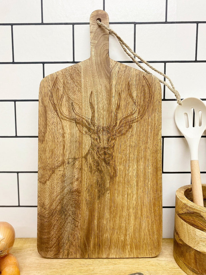 Engraved Stag Chopping Board-Smiddy Furniture