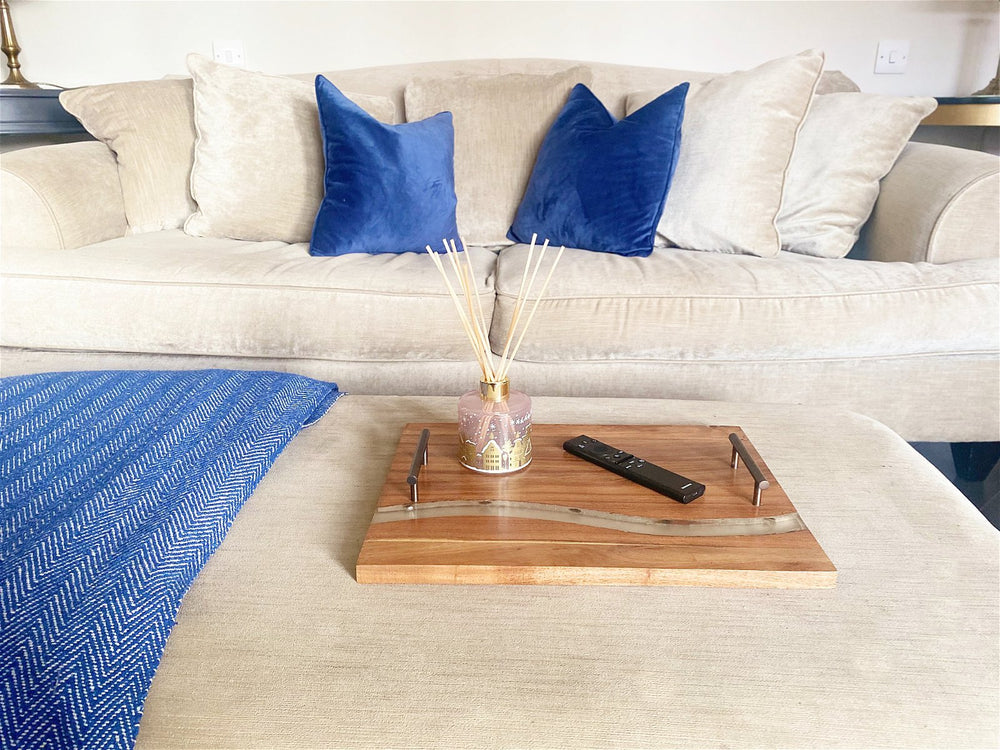 Acacia Wood Tray With Handles - Smiddy Furniture-2