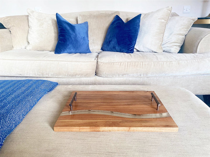 Acacia Wood Tray With Handles - Smiddy Furniture-4