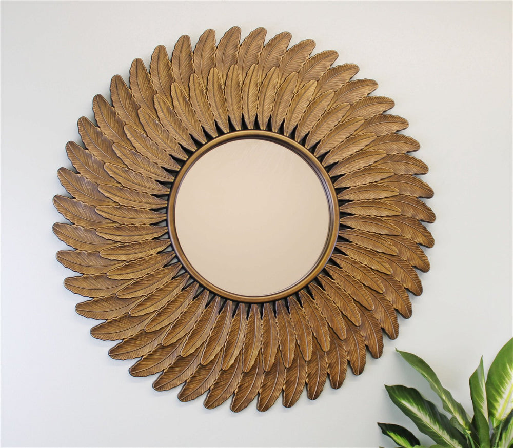 Bronze Effect Feather Frame Mirror - Smiddy Furniture-2