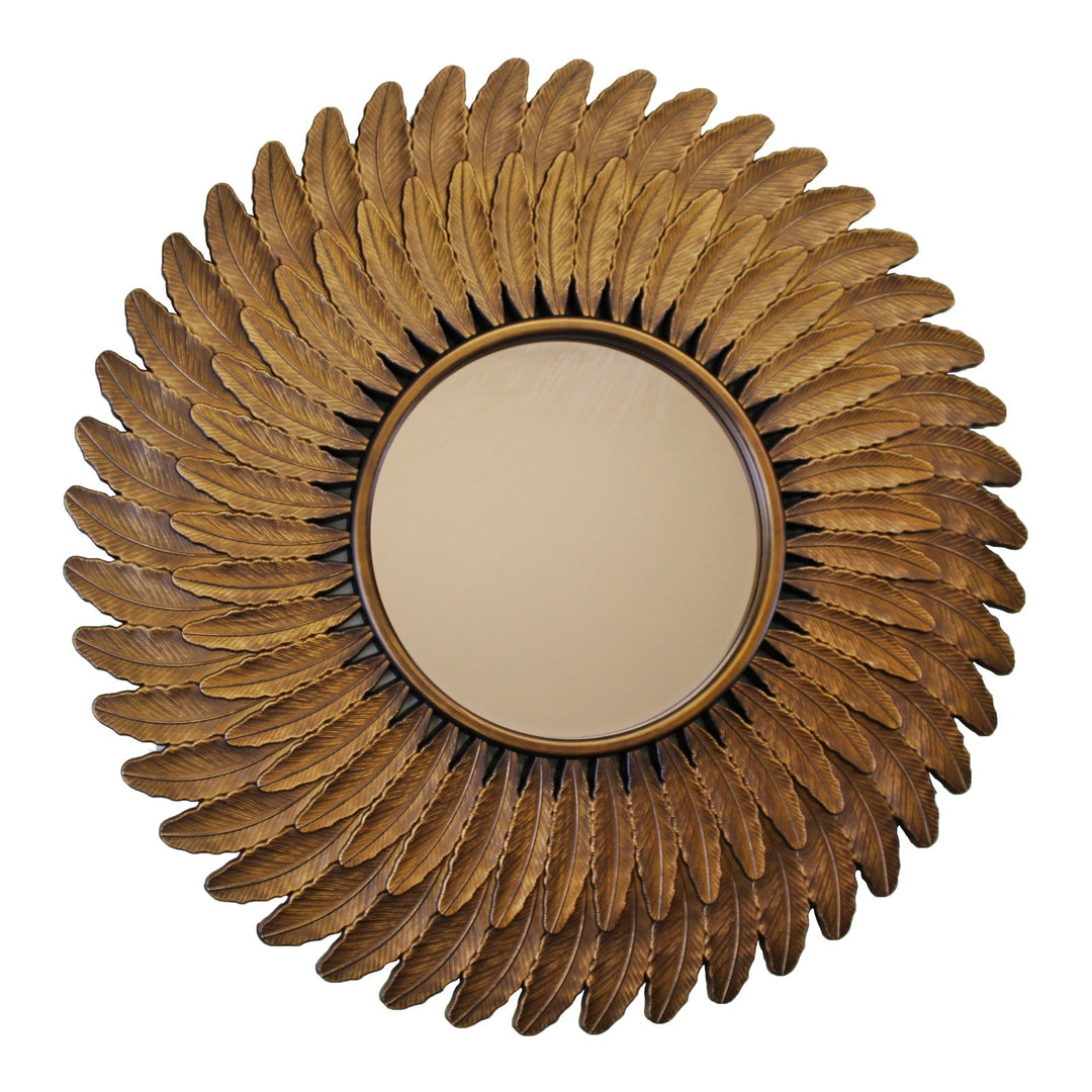 Bronze Effect Feather Frame Mirror - Smiddy Furniture-1