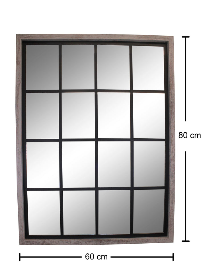 Grey Window Style Wall Mirror 60x80cm - Smiddy Furniture-3