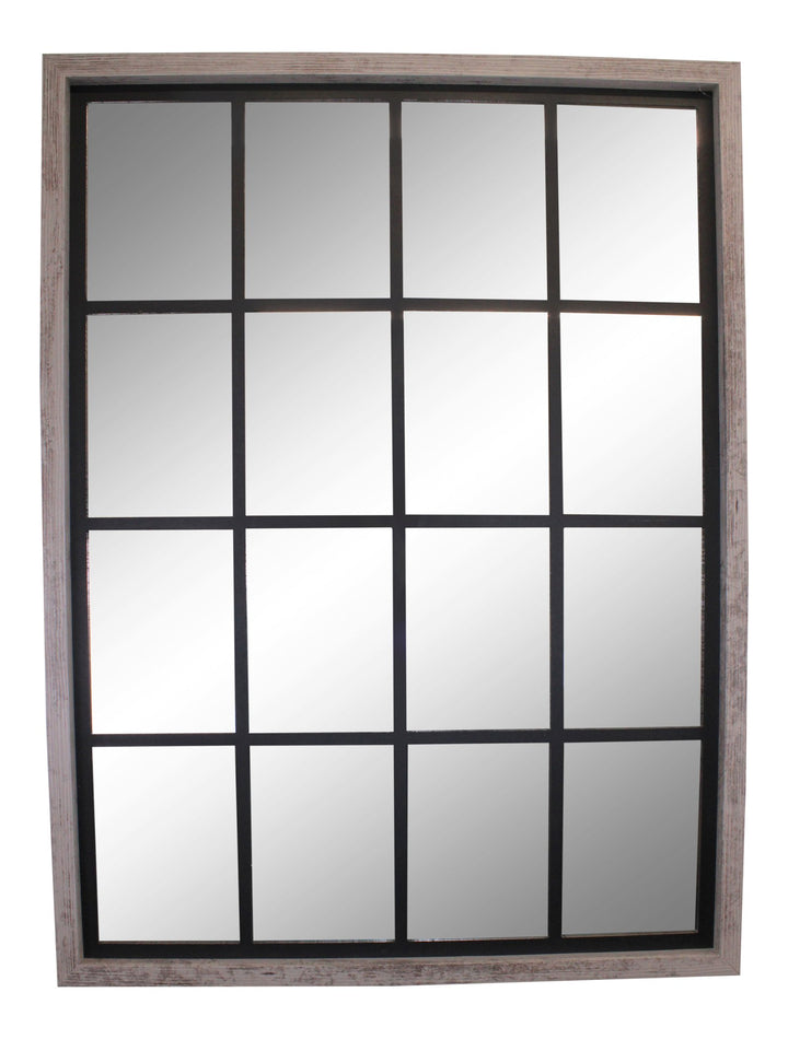 Grey Window Style Wall Mirror 60x80cm - Smiddy Furniture-1