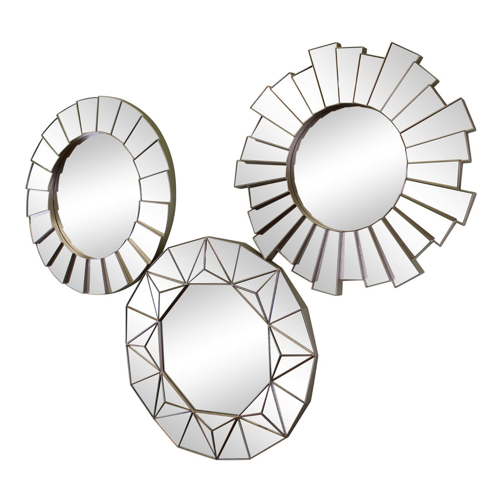 Set of 3 Geometric Style Mirrors - Smiddy Furniture-2