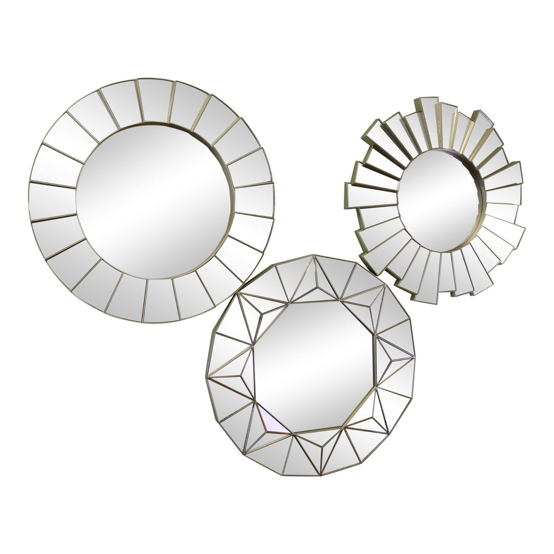 Set of 3 Geometric Style Mirrors - Smiddy Furniture-1