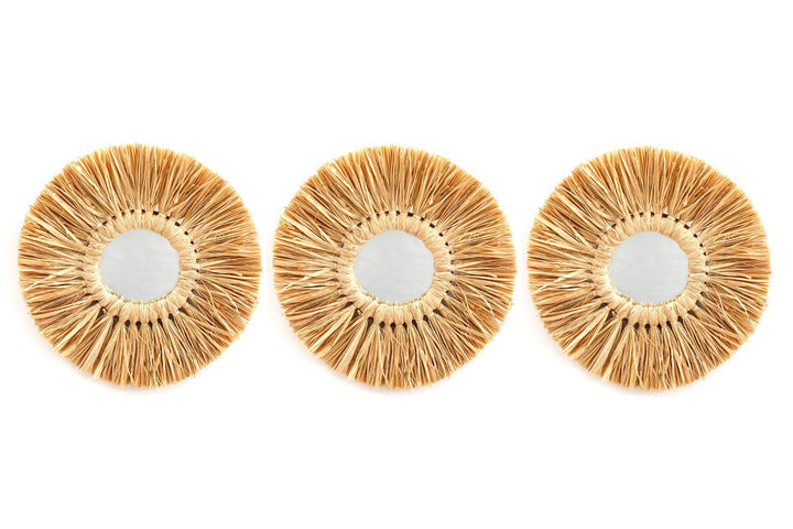 Set of Three Dried Grass Mirrors - Smiddy Furniture-1