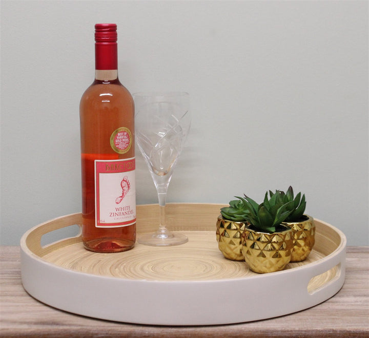 Natural Interiors Bamboo Serving Tray With Handles - Smiddy Furniture-3