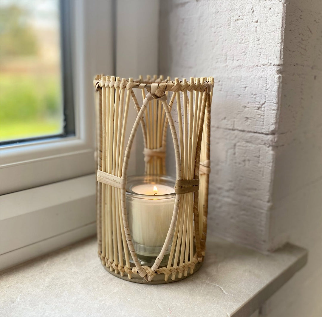 Rattan Candle Holder Small - Smiddy Furniture-3
