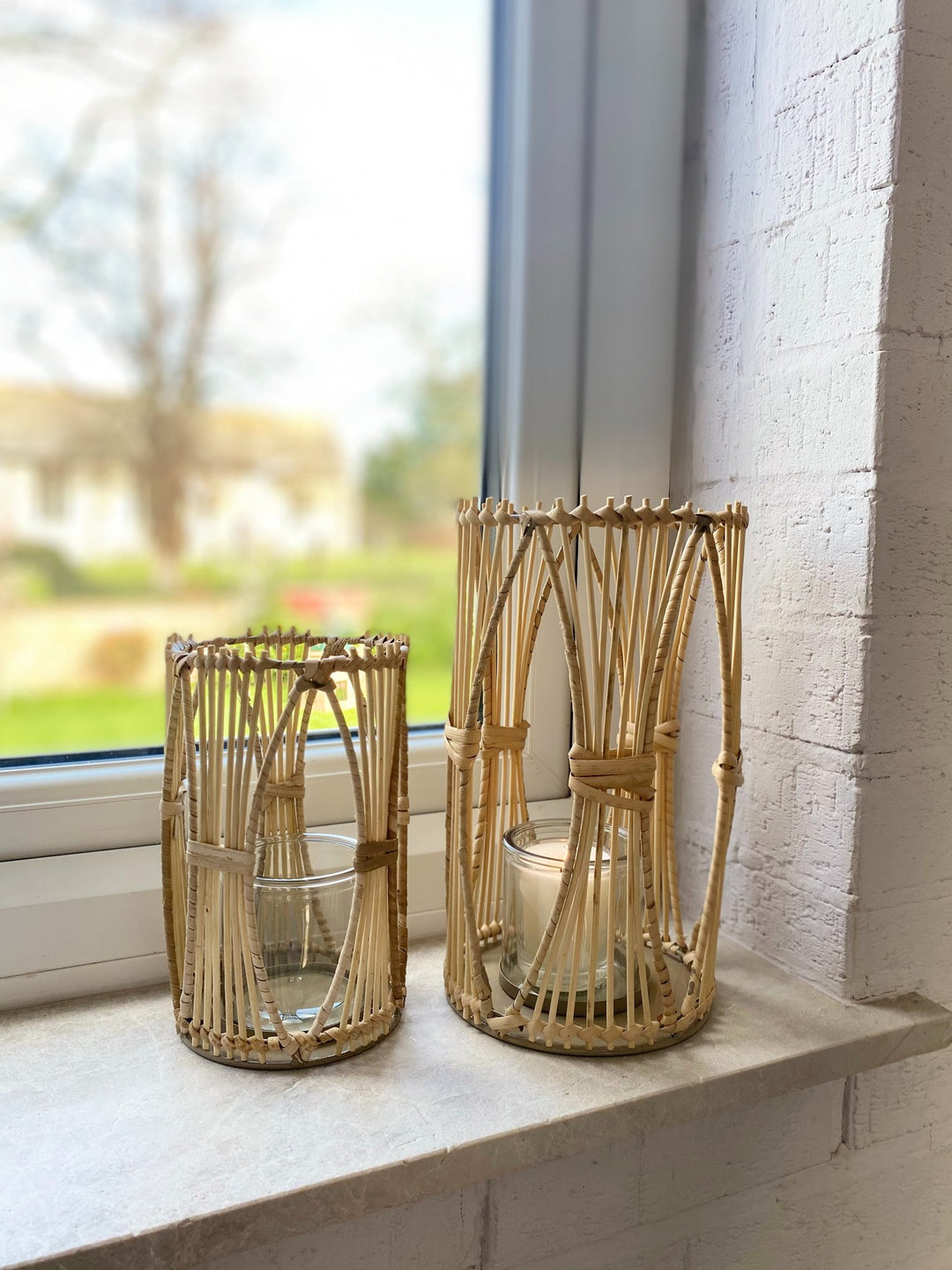 Rattan Candle Holder Small - Smiddy Furniture-4