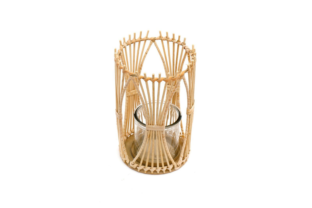 Rattan Candle Holder Small - Smiddy Furniture-1