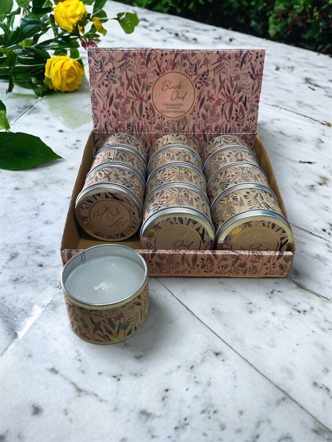 Scented Leaf Tin Candle, Pack of 12 - Smiddy Furniture-4