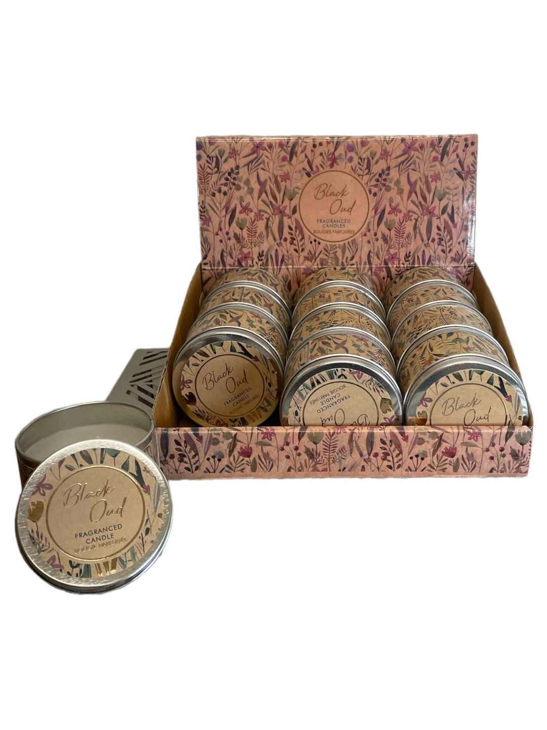 Scented Leaf Tin Candle, Pack of 12 - Smiddy Furniture-1