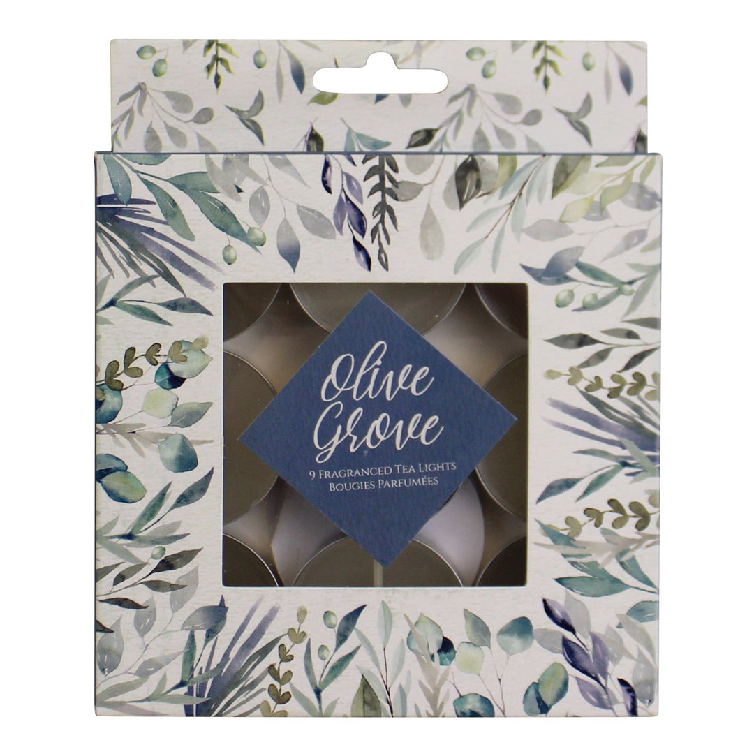 Pack of 9 Gift Boxed Olive Grove Fragranced Tealight Candles - Smiddy Furniture-1