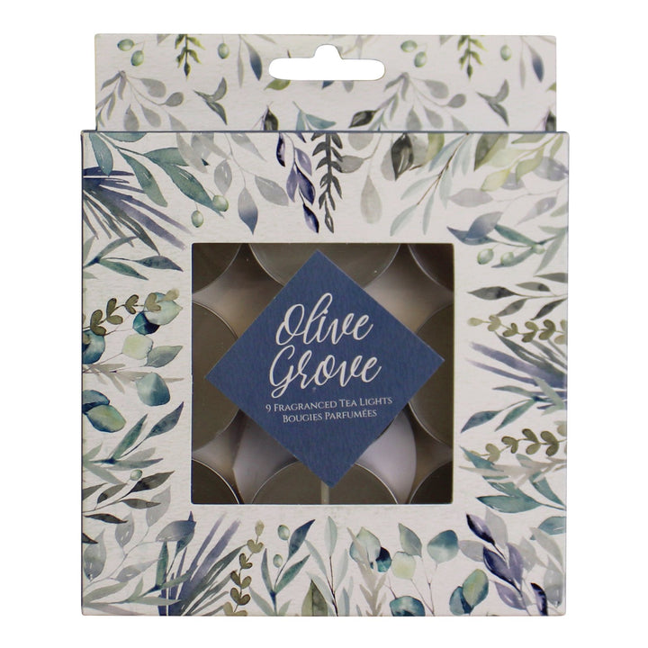 Pack of 9 Gift Boxed Olive Grove Fragranced Tealight Candles - Smiddy Furniture-1